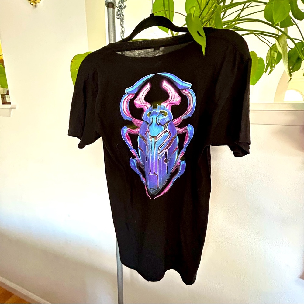 Blue beetle movie black neon movie promo tee rare find medium men